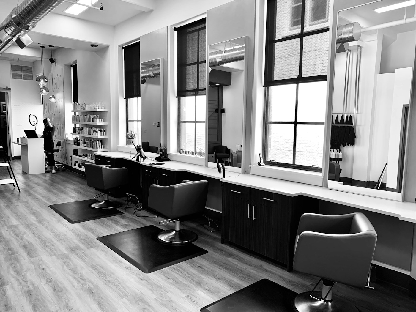 Intérieur graphique d’un salon de coiffure